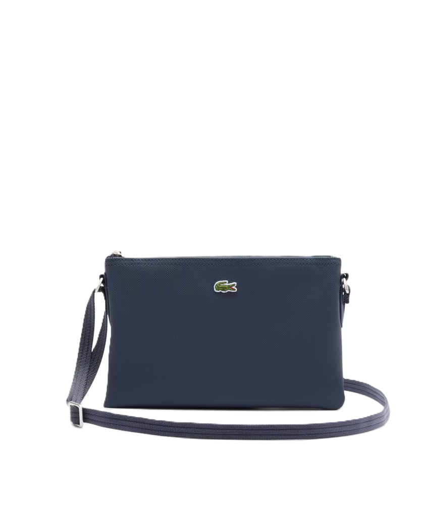 SAC PLAT A BANDOULIERE LACOSTE L.12.12 CONCEPT PENOMBRE NF1887PO 141 www.solene-maroquinerie.fr