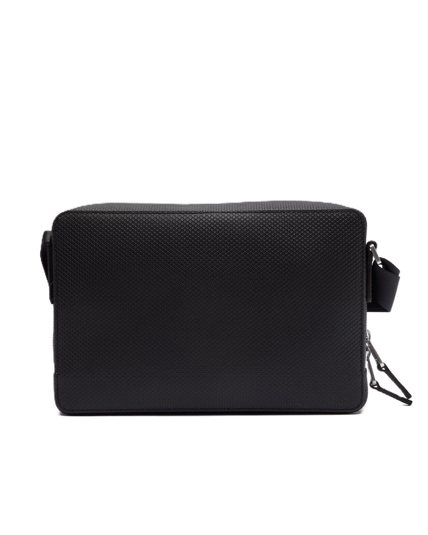 SAC REPORTER EN CUIR PIQUÉ LACOSTE CHANTACO NOIR NH3270CE 000 www.solene-maroquinerie.fr 3