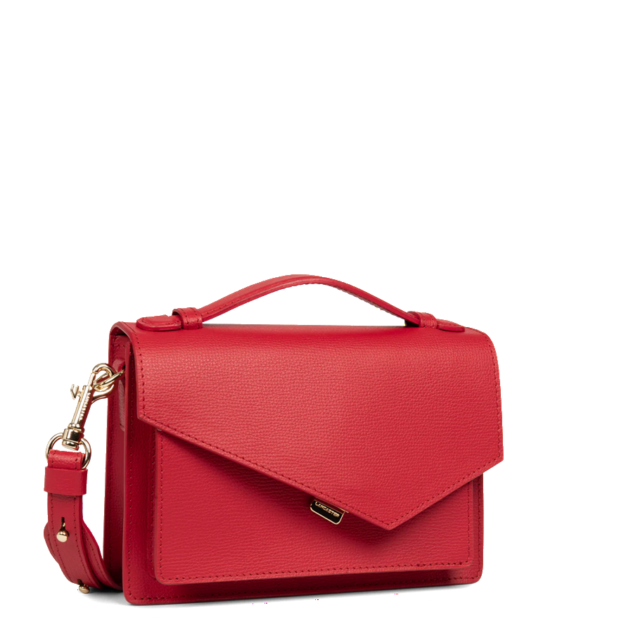SAC TROTTEUR LANCASTER X ZOÉ BRISBANE ROUGE GRAINÉ 480-011 ROUGE www.solene-maroquinerie.fr 2