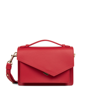 SAC TROTTEUR LANCASTER X ZOÉ BRISBANE ROUGE GRAINÉ 480-011 ROUGE www.solene-maroquinerie.fr