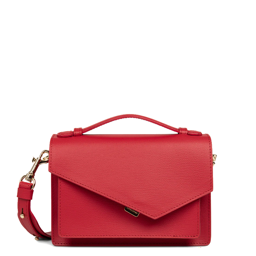 SAC TROTTEUR LANCASTER X ZOÉ BRISBANE ROUGE GRAINÉ 480-011 ROUGE www.solene-maroquinerie.fr