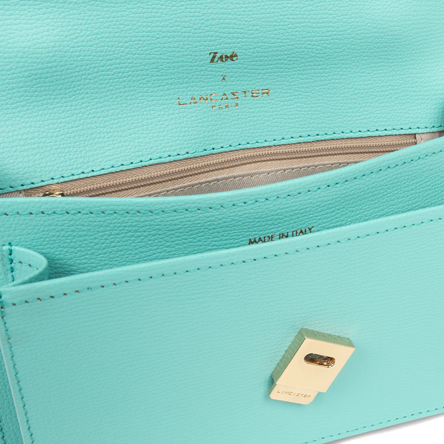 SAC TROTTEUR LANCASTER X ZOÉ BYRON BAY LAGON GRAINÉ 480-011 LAGON www.solene-maroquinerie.fr 5