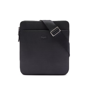 SACOCHE A BANDOULIERE EN CUIR LACOSTE CHANTACO NOIR NH2815CE 000 www.solene-maroquinerie.fr
