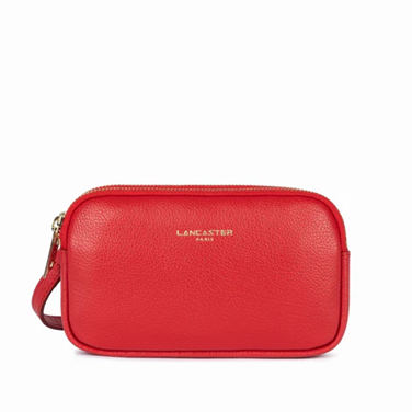 DOUBLE POCHETTE LANCASTER DUNE ROUGE 129-30 ROUGE www.solene-maroquinerie.fr