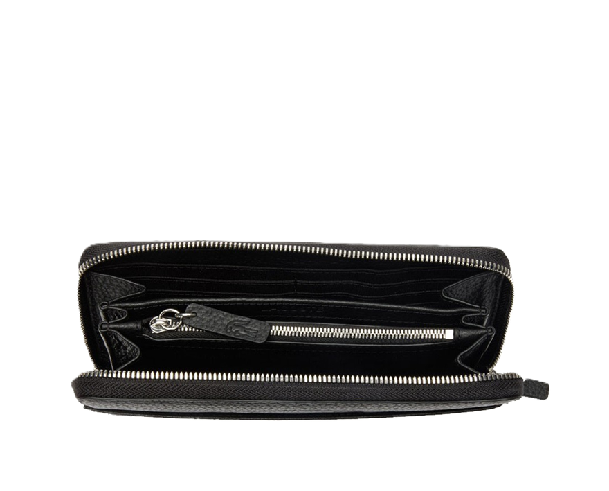 GRAND PORTEFEUILLE ZIPPÉ LACOSTE CROCO CREW NOIR NF2975NL 000 www.solene-maroquinerie.fr 2