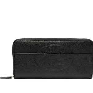 GRAND PORTEFEUILLE ZIPPÉ LACOSTE CROCO CREW NOIR NF2975NL 000 www.solene-maroquinerie.fr