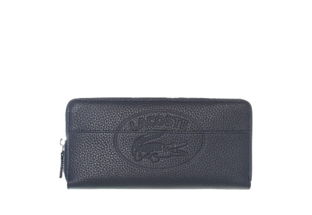 GRAND PORTEFEUILLE ZIPPÉ LACOSTE CROCO CREW PEACOAT NF2975NL 021 www.solene-maroquinerie.fr