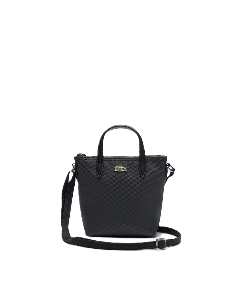 MINI SAC CABAS LACOSTE L.12.12 CONCEPT NOIR NF2609PK 000 www.solene-maroquinerie.fr
