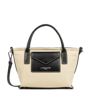 MINI SAC CABAS MAIN LANCASTER CANVAS KBA BEIGE NOIR 518-049 BEIGENOIR www.solene-maroquinerie.fr