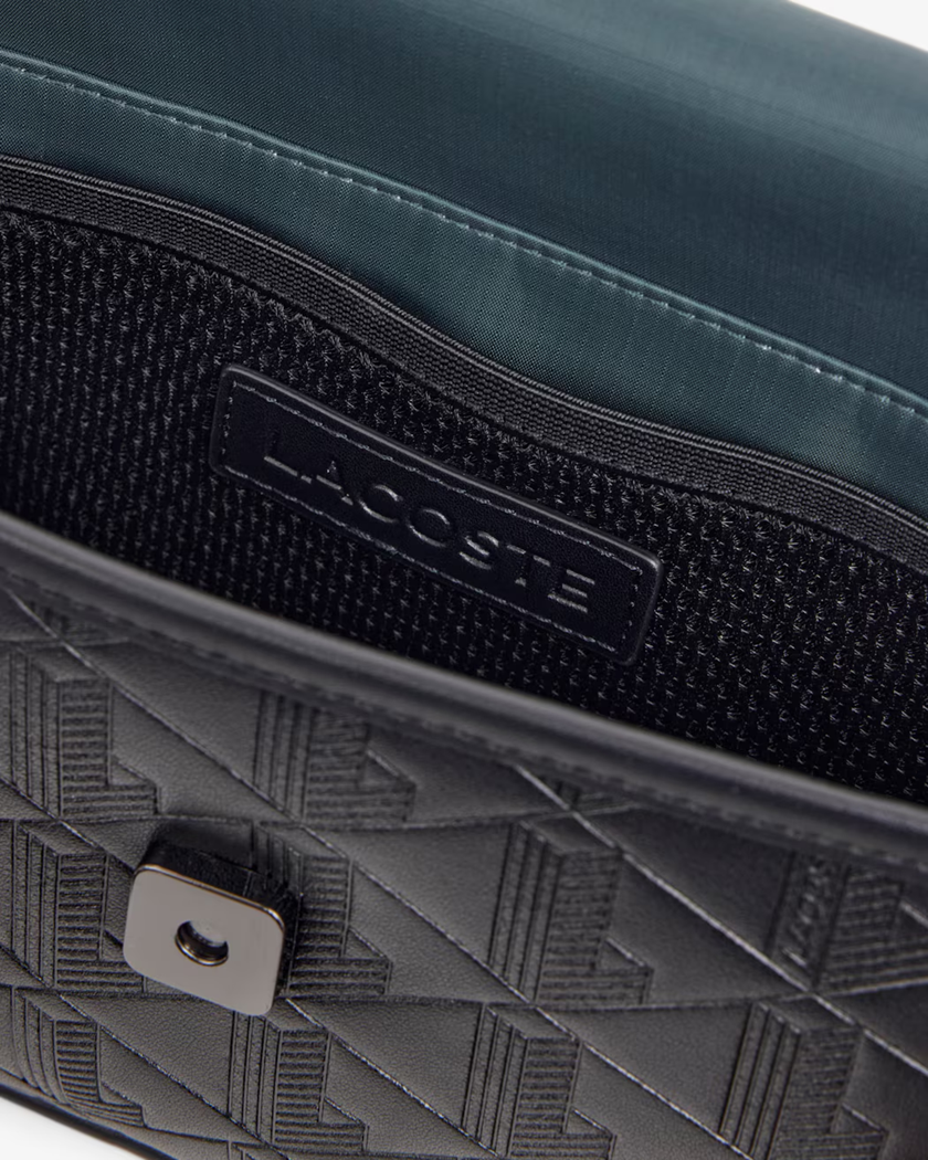 MINI SAC MESSENGER LACOSTE MONOGRAMME NOIR NH5265MR 000 www.solene-maroquinerie.fr 4