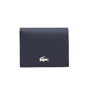 PETIT PORTEFEUILLE PLIABLE A PRESSION LACOSTE ANNA MARINE ROUGE NF3252AA B50 www.solene-maroquinerie.fr