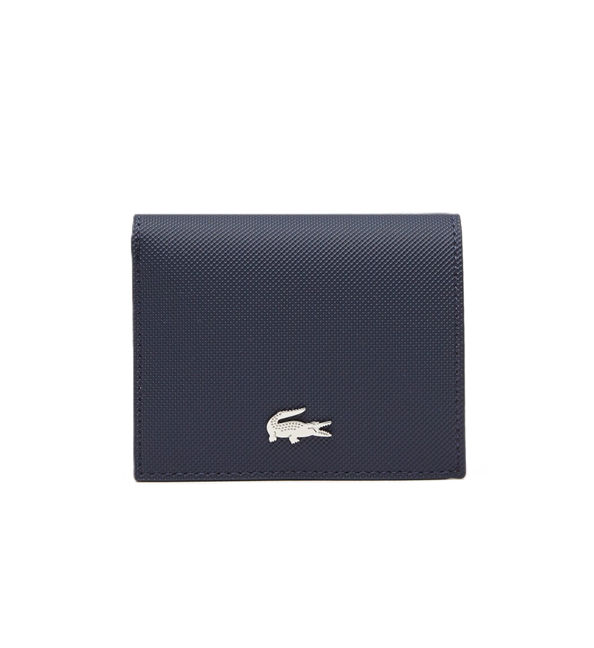 PETIT PORTEFEUILLE PLIABLE A PRESSION LACOSTE ANNA MARINE ROUGE NF3252AA B50 www.solene-maroquinerie.fr
