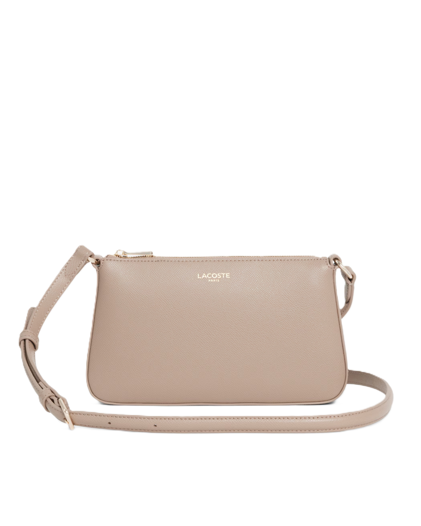 PETIT SAC A BANDOULIERE LACOSTE CHAMPS-ELYSÉES TAUPE NF5226PH N81 www.solene-maroquinerie.fr