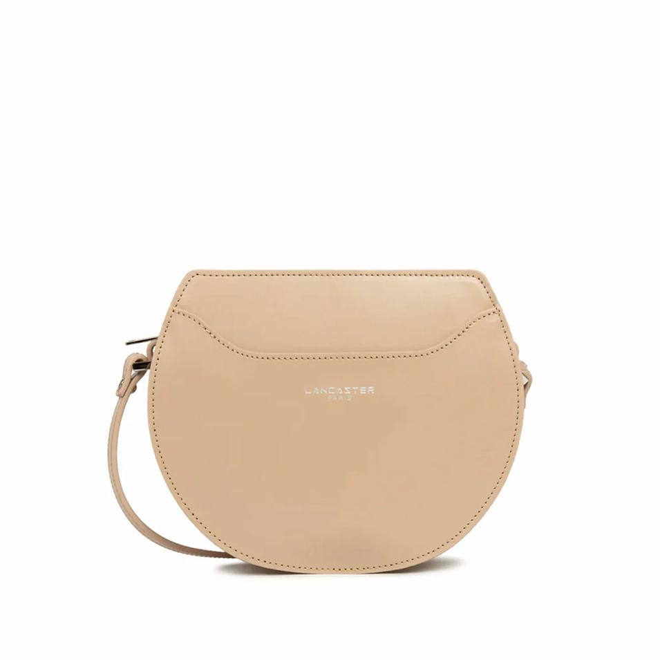PETIT SAC A BANDOULIERE LANCASTER SUAVE LUNE BEIGE FONCÉ 433-32 BEIGEFONCE www.solene-maroquinerie.fr