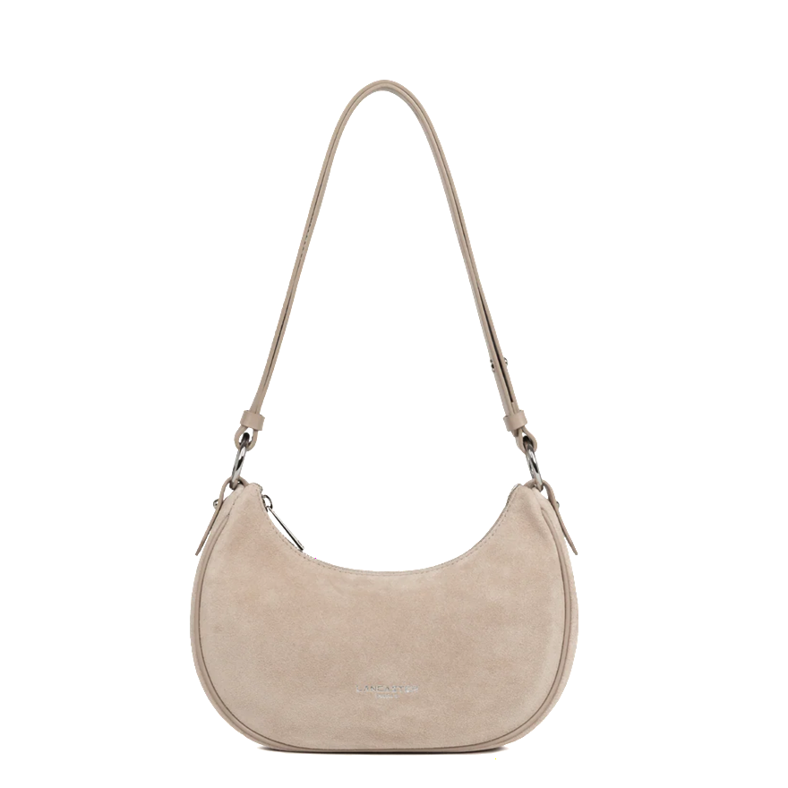 PETIT SAC BESACE LANCASTER SUEDE BEIGE FONCÉ 480-081 BEIGEFONCE www.solene-maroquinerie.fr