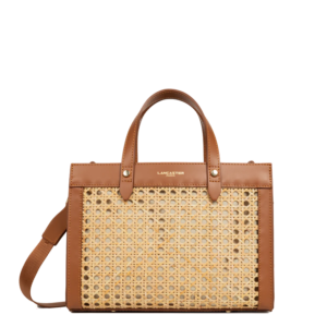 PETIT SAC CABAS MAIN LANCASTER CANNAGE ROTIN 480-114 CAMEL www.solene-maroquinerie.fr