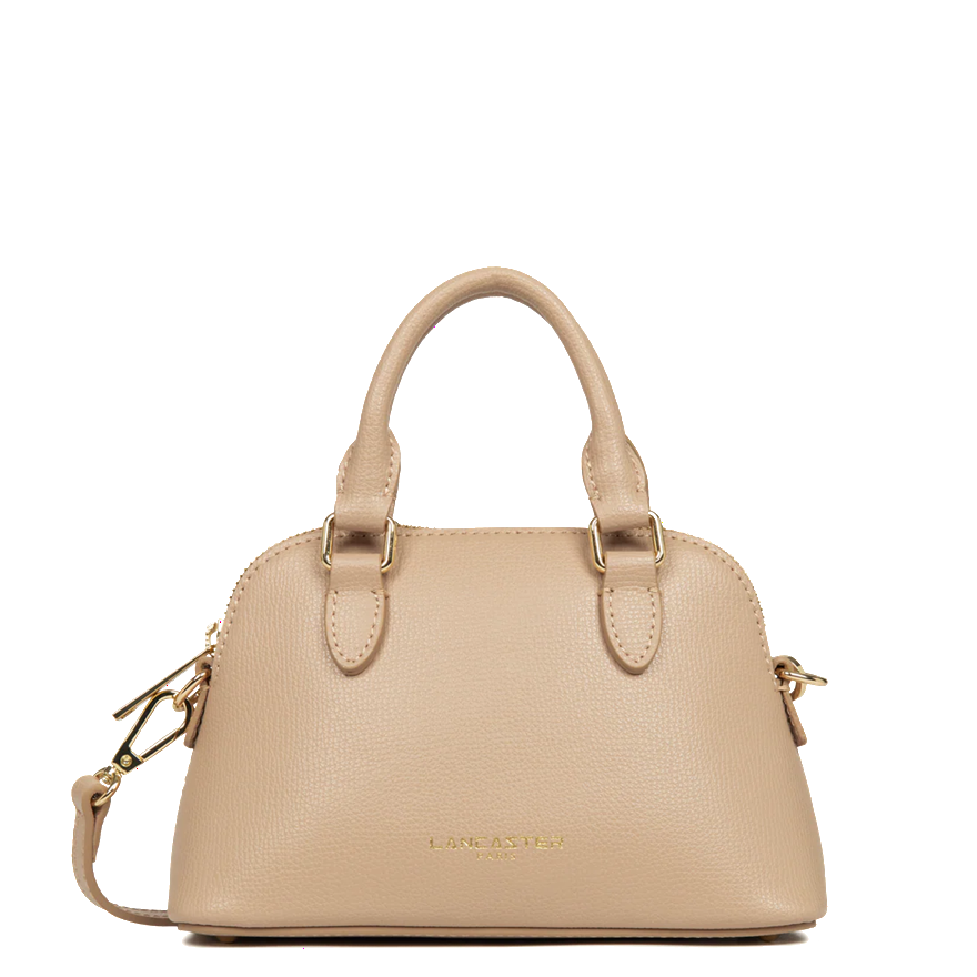 PETIT SAC DEMI LUNE LANCASTER SIERRA JIA BEIGE FONCÉ 538-001 BEIGEFONCE www.solene-maroquinerie.fr