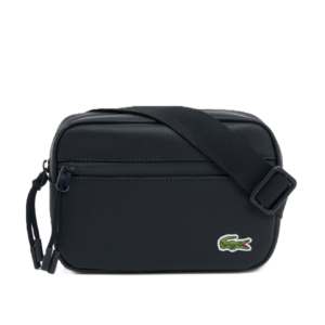 PETIT SAC REPORTER EN PETIT PIQUÉ LACOSTE LCST NOIR NH5288LV P00 www.solene-maroquinerie.fr