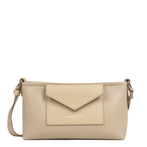 POCHETTE LANCASTER MAYA DOUBLE KBA BEIGE FONCE 517-104 BEIGEFONCE www.solene-maroquinerie.fr