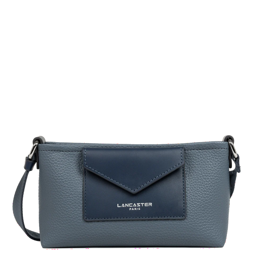 POCHETTE LANCASTER MAYA DOUBLE KBA BLEU GIVRE 517-104 BLEUGIVRE www.solene-maroquinerie.fr