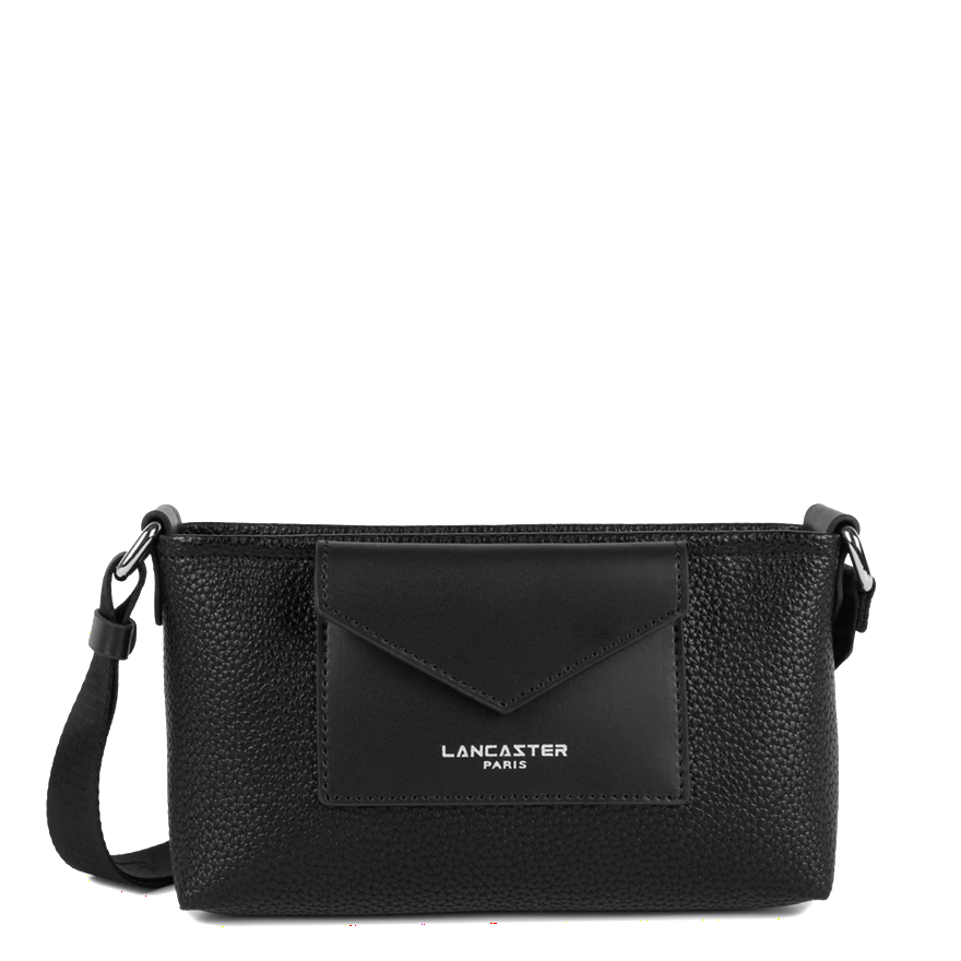 POCHETTE LANCASTER MAYA DOUBLE KBA NOIR 517-104 NOIR www.solene-maroquinerie.fr