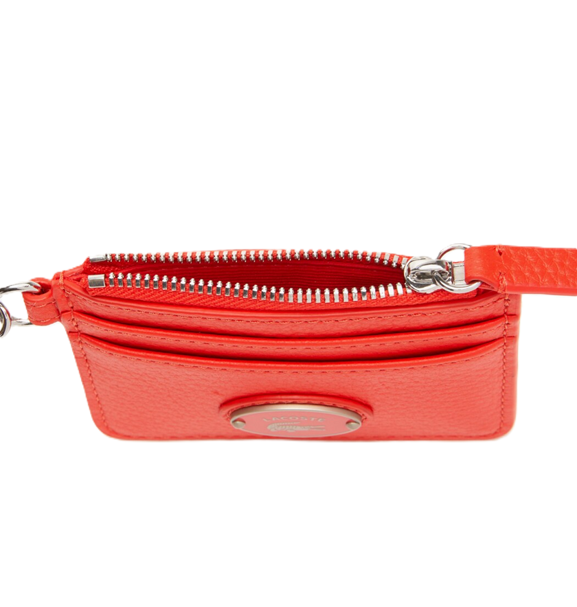 PORTE-CARTES AVEC MOUSQUETON EN CUIR GRAINÉ LACOSTE CORRIDA NF3935GZ L41 www.solene-maroquinerie.fr 2