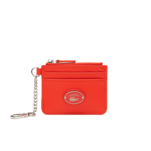 PORTE-CARTES AVEC MOUSQUETON EN CUIR GRAINÉ LACOSTE CORRIDA NF3935GZ L41 www.solene-maroquinerie.fr