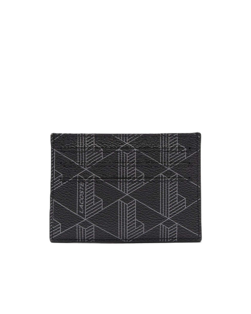 PORTE-CARTES LACOSTE THE BLEND MONOGRAM NOIR GRIS NH3719LX H45 www.solene-maroquinerie.fr 2