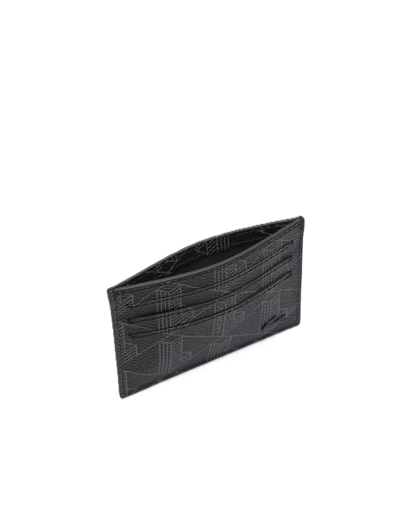 PORTE-CARTES LACOSTE THE BLEND MONOGRAM NOIR GRIS NH3719LX H45 www.solene-maroquinerie.fr 3