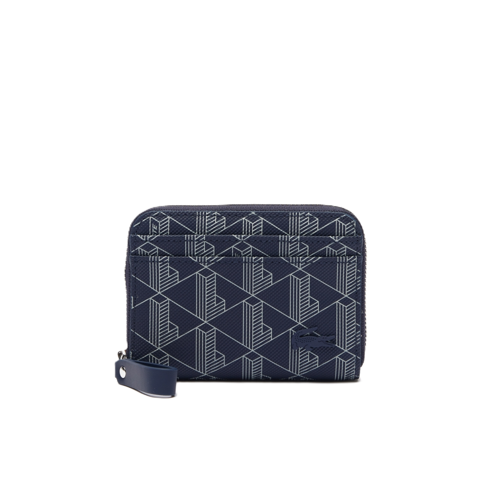PORTE-MONNAIE ZIPPÉ LACOSTE DAILY LIFESTYLE MONO MARINE LAPONIE NF4378DG M83 www.solene-maroquinerie.fr