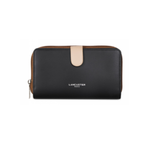 PORTEFEUILLE COMPAGNON LANCASTER CONSTANCE 137-18 NOIR NUDE VISON www.solene-maroquinerie.fr