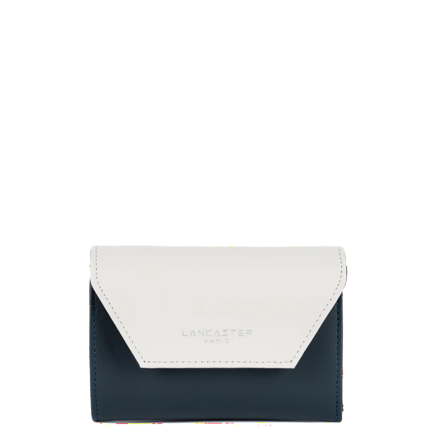 PORTEFEUILLE DOS A DOS LANCASTER SMOOTH BLEU FONCÉ ECRU 137-02 BLEUF_ECRU www.solene-maroquinerie.fr