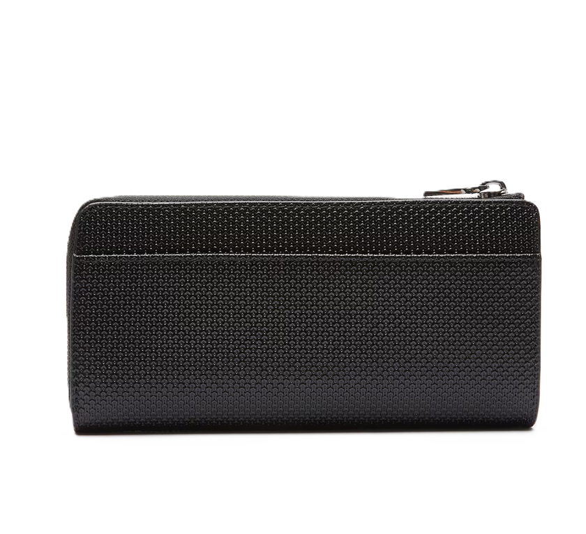 PORTEFEUILLE EN CUIR PIQUÉ LACOSTE CHANTACO NOIR NF3580KL 000 www.solene-maroquinerie.fr 2