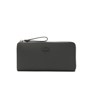 PORTEFEUILLE ZIPPÉ EN PETIT PIQUÉ LACOSTE DARK SHADOW NF3951DB J37 www.solene-maroquinerie.fr