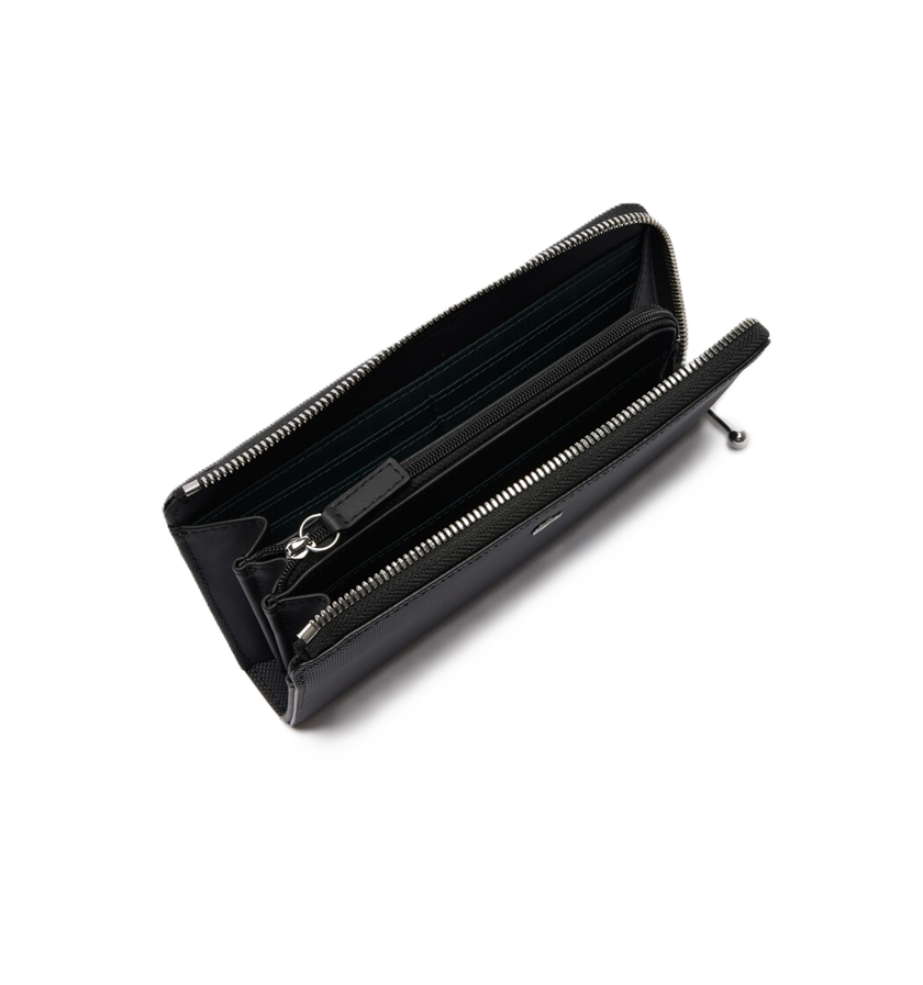 PORTEFEUILLE ZIPPÉ LACOSTE DAILY CITY NOIR NF4765DZ 000 www.solene-maroquinerie.fr 2