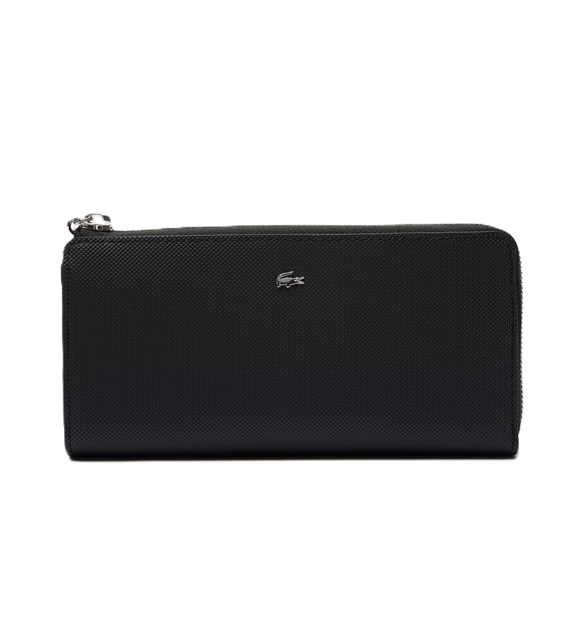 PORTEFEUILLE ZIPPÉ LACOSTE DAILY CITY NOIR NF4765DZ 000 www.solene-maroquinerie.fr