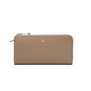 PORTEFEUILLE ZIPPÉ LACOSTE DAILY CITY TAUPE NF4765DZ N81 www.solene-maroquinerie.fr