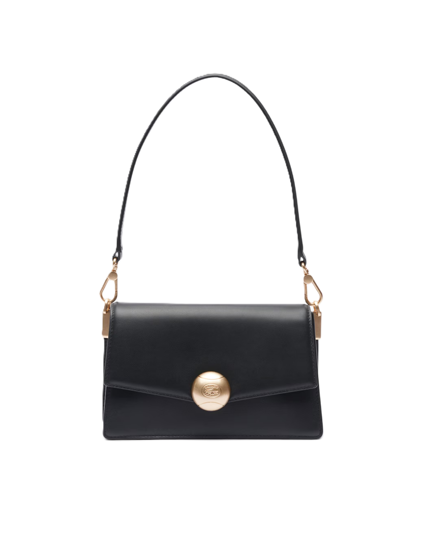 SAC A BANDOULIERE EN CUIR LACOSTE TENNIS BLISS NOIR NF5105IT 000 www.solene-maroquinerie.fr