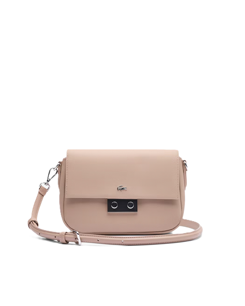 SAC A BANDOULIERE ET A RABAT LACOSTE DAILY CITY TAUPE NF4757DZ N81 www.solene-maroquinerie.fr