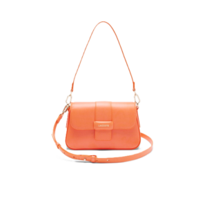 SAC A BANDOULIERE ET RABAT LACOSTE CASUAL SCARLET IBIS NF5152AU T40 www.solene-maroquinerie.fr