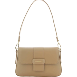 SAC A BANDOULIERE ET RABAT LACOSTE CASUAL TAN NF5152AU F07 www.solene-maroquinerie.fr