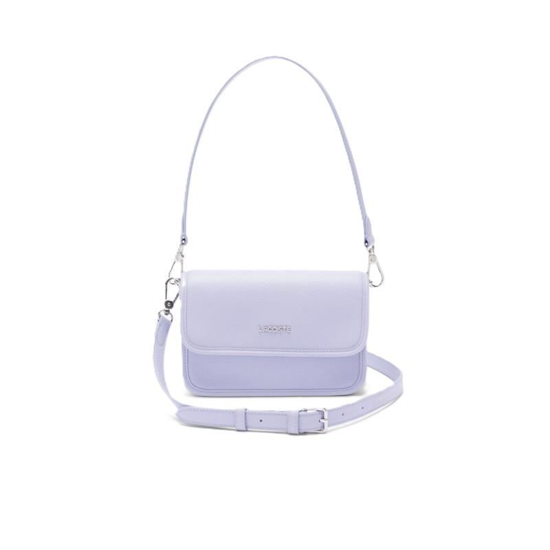 SAC A BANDOULIERE ET RABAT LACOSTE ELEGANCE LANGUID LAVENDER NF5147EG R47 www.solene-maroquinerie.fr