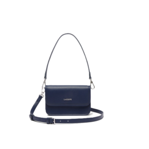 SAC A BANDOULIERE ET RABAT LACOSTE ELEGANCE MARINE 166 NF5147EG 021 www.solene-maroquinerie.fr