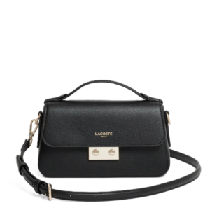 SAC A BANDOULIERE LACOSTE CHAMPS-ELYSÉES NOIR NF5099PH 000 www.solene-maroquinerie.fr