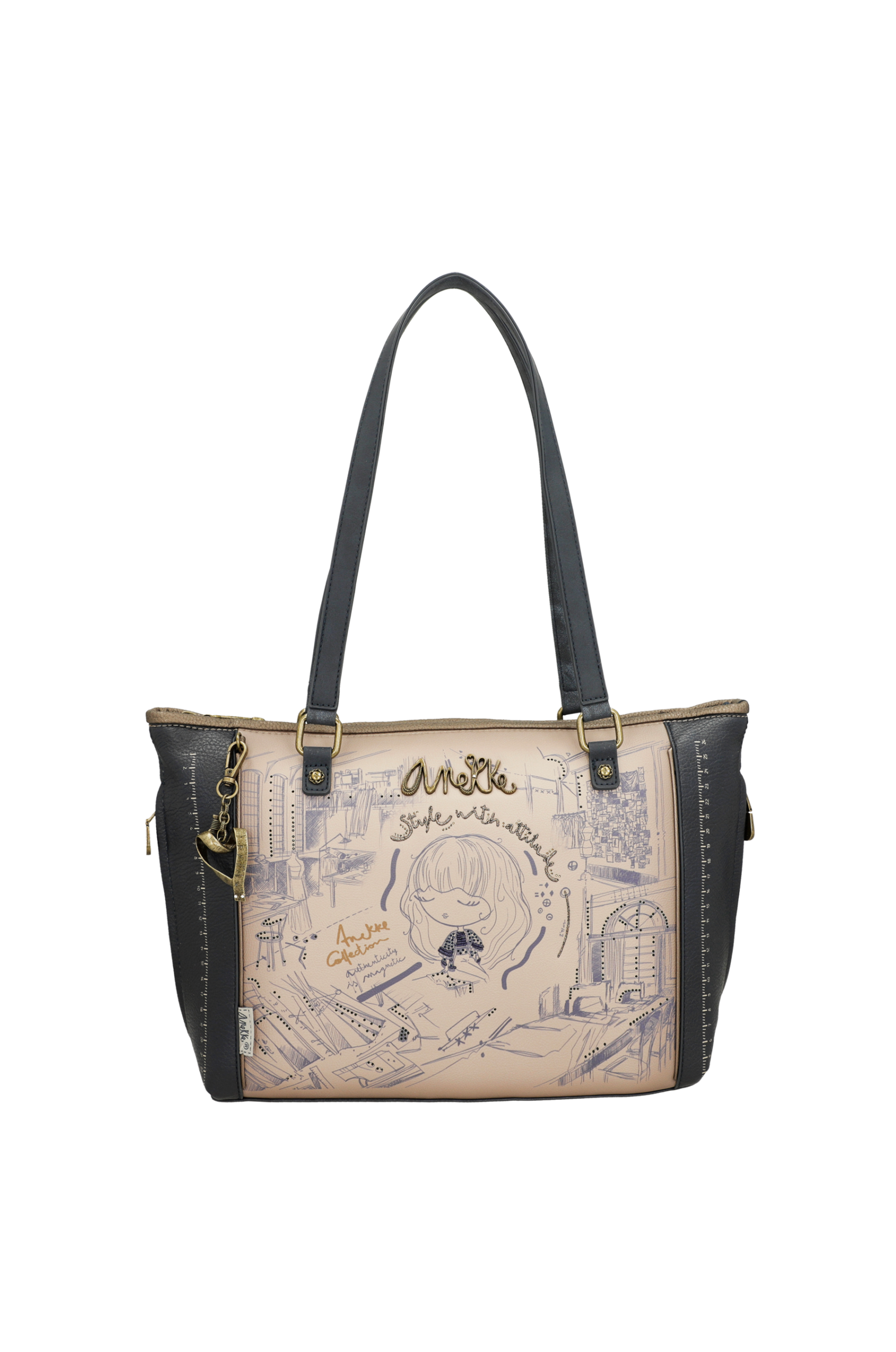 SAC A MAIN SHOPPER AVEC BANDOULIERE ANEKKE STUDIO 41842-412 www.solene-maroquinerie.fr