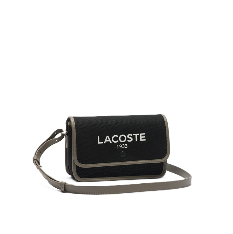 SAC A RABAT LACOSTE HERITAGE CANVAS NOIR MOREL NF4507TD R32 www.solene-maroquinerie.fr 2