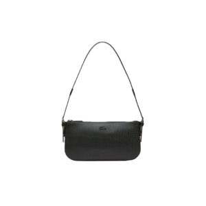 SAC BAGUETTE EN CUIR LACOSTE CHANTACO NOIR NF3921KL 000 www.solene-maroquinerie.fr