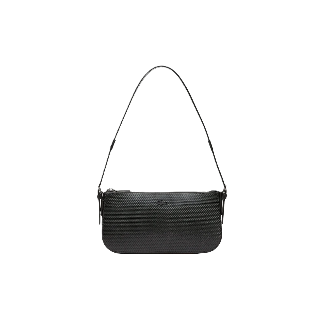 SAC BAGUETTE EN CUIR LACOSTE CHANTACO NOIR NF3921KL 000 www.solene-maroquinerie.fr