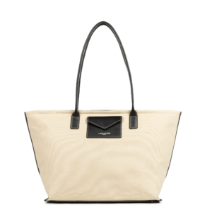 SAC CABAS ÉPAULE LANCASTER CANVAS KBA BEIGE NOIR 518-050 BEIGE NOIR www.solene-maroquinerie.fr