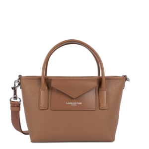 SAC CABAS MAIN ZIPPE LANCASTER MAYA DOUBLE KBA MOKA 517-101 MOKA www.solene-maroquinerie.fr